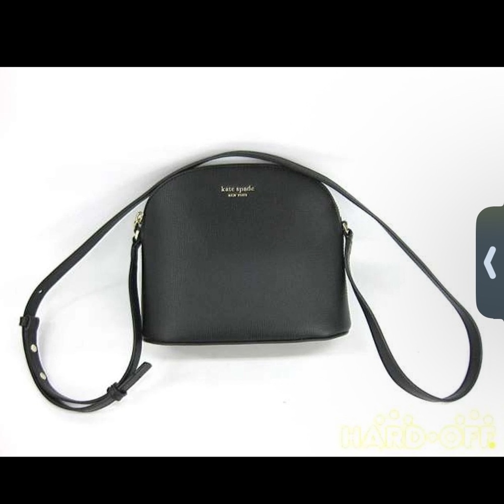 Kate Spade Sylvia Black Leather Crossbody Bag with‎ Gold Hardware